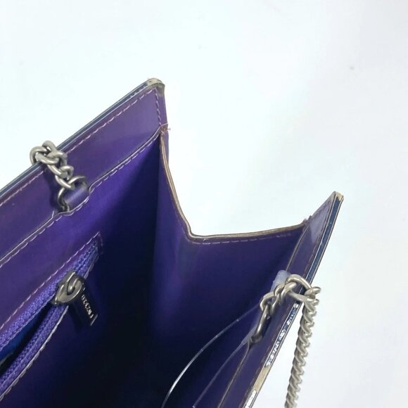 CHANEL hologram CC CC Mark Double Chain Shoulder Bag PVC/Leather purple - Picture 10 of 15